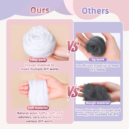 There are 170 Colors and 9 Shades Available This Woollen Yarn is Made of 100% Pure Wool Weighs 3.53oz(100 g) and issuitableformediumtolargeDIYneedlefeltingprojects (Black White Tones, B4) - color: B4, style: Black white tones