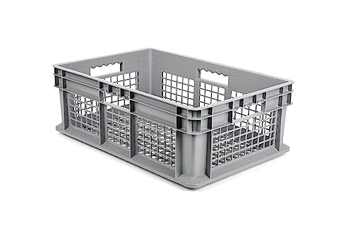 Hudson Exchange 24 x 16 x 8" (40 Pack) Mesh Straight Wall Handled Storage Container Tote, Gray - color: Gray, size: 40 Pack