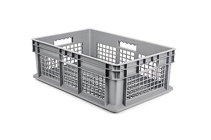 Hudson Exchange 24 x 16 x 8" (40 Pack) Mesh Straight Wall Handled Storage Container Tote, Gray - color: Gray, size: 40 Pack