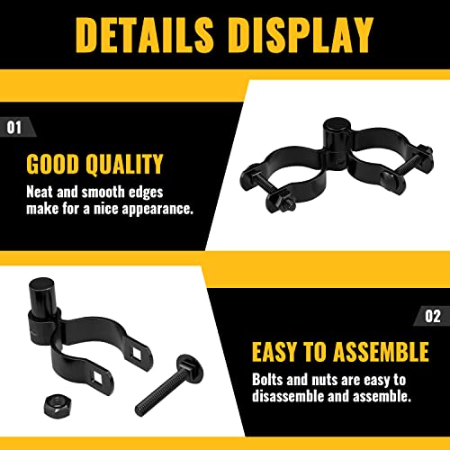 VIVIDA 1-5/8" Chain Link Gate Hinge Kit, Black Fence Pipe Gate Hinge, 2 Set - color: Black (2 Set), size: 1-5/8