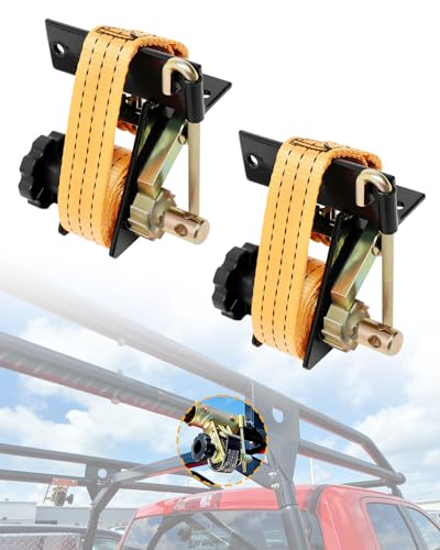 Pipe Rack Ratchet Straps, Ladder Rack Straps, Truck/Roof/Lumber Rack Straps - color: Orange (2 pcs), size: Black Square Tube