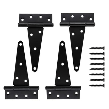 HOME MASTER HARDWARE 8" Heavy Duty Gate Hinges, 4 Pack T Strap Hinges - size: 8 in-4 Pack