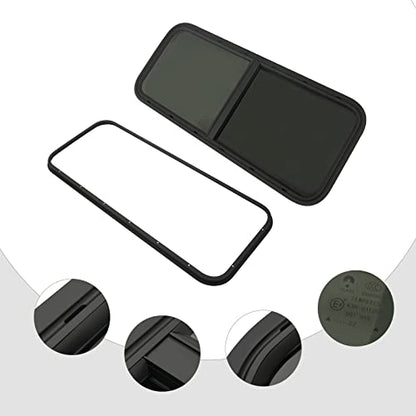 Vertical Sliding Black RV Window for Teardrop, Cargo, Horse Trailer, Marine Camper Window Replacement,22" Wide x 42" Tall (42"x22") - size: 42"x22"