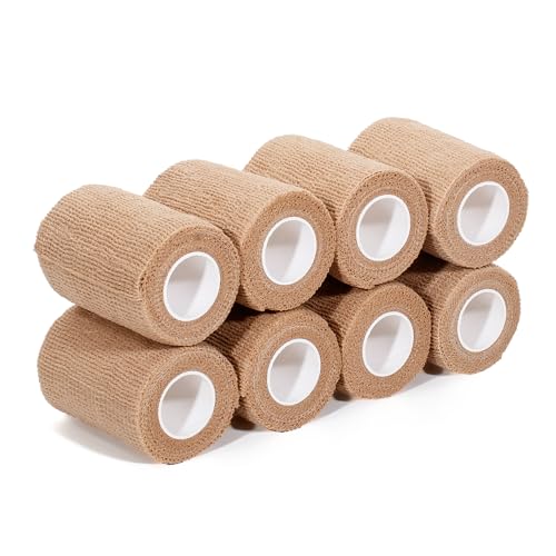 Self Adhesive Bandage Wrap,Bandage Tape,Medical Tape,Vet Tape - color: Skin Color, size: 3inch*8rolls