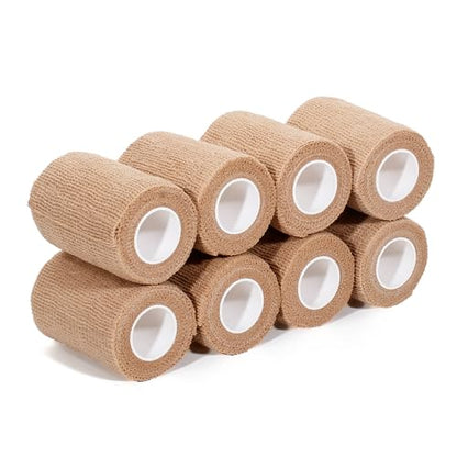 Self Adhesive Bandage Wrap,Bandage Tape,Medical Tape,Vet Tape - color: Skin Color, size: 3inch*8rolls