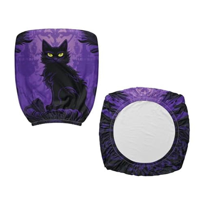 Black Cat Halloween Office Chair Cover Stretch Removable and Washable Computer Chair Back and Cushion Seat Cover Easy to Install Swivel Chair Cover for Office or Home - color: Black Cat