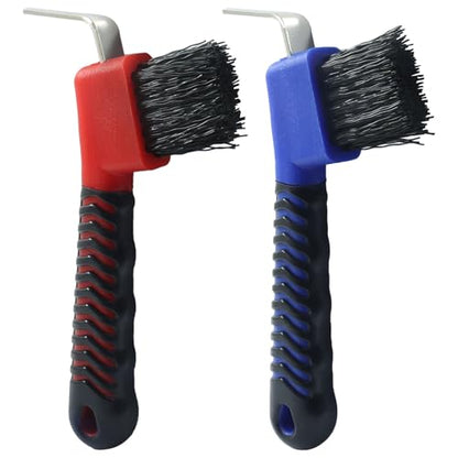 Horse Hoof Pick Brush, Red+Blue - color: Red+Blue