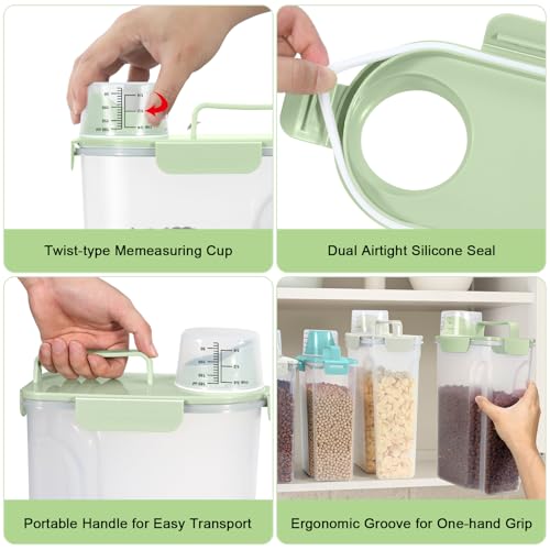 5 Lbs Pet Dog Food Storage Container for Travel Bird Seed Dispenser - Green - color: Pale Green-5L