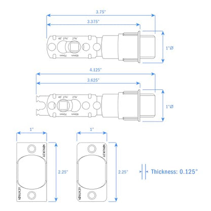 "Nuk3y 6 Way Adjustable Door Latch Bolt (Black, Plainlatch)" - color: Black, size: Plainlatch