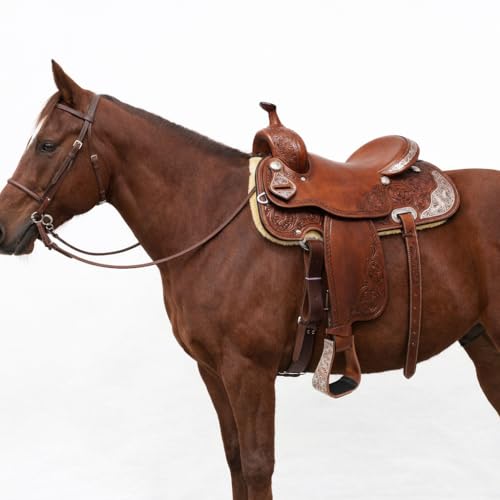 Horse Western 5" Wide Barrel Racer Engraved Aluminum Show Stirrups 51177v - color: Bronze, size: 5" Width, 5" Height
