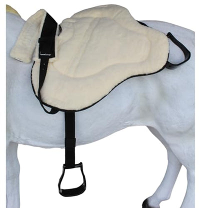 CHALLENGER Horse Western Black Fleece Padded Comfort Bareback Pad Girth Stirrups 39191BK