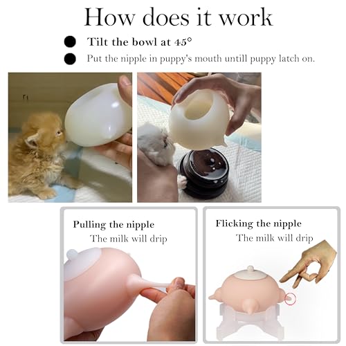 Doggiema Puppy Milk Feeder Nipple Puppy Bottle Puppy's feeders - size: S size for Toy/Small Breed Puppy