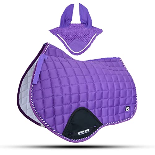 Close Contact Jumping Saddle Cloth Numnah Saddle Pads Free Ear (Ship from USA) - color: Purple, size: Full