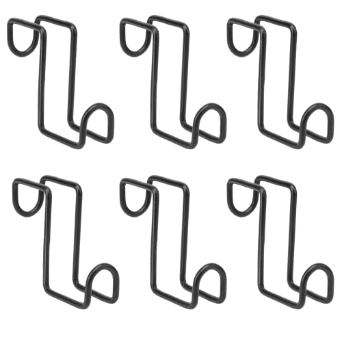 6pcs 4 Inch Tack Hook, Heavy Duty Metal Over Rail Tack Hook for Hanging Horse Bridles,Buckets(Black)