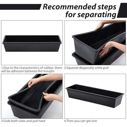Geelin 1 PC 12 Gallon/48 Quart Plastic Livestock Water Trough, Black - color: Black, size: 12 Gallon/48 Quart