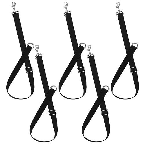 5 Pcs Horse Bucket Strap Hangers, Horse Suppliers Adjustable Nylon Straps up to 700 lbs, Bucket Hanger Use for Hay Nets Water Buckets Horse Outdoor Feeder, Adjustable 26 to 46 in (Black) - size: 5 Pack