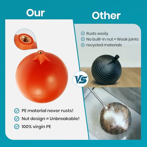 5" Float Ball for Float Valve, 1/4"-20 Thread Replacement - size: 5inch ball