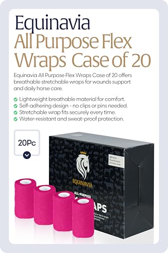Equinavia 20 Pack Self Adhesive Bandage Wrap, 4 Inch Vet Wrap for Horses - color: Neon Pink