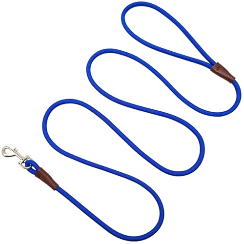 Small Dog Leash 1/4" by 6/8/10FT Lightweight Strong Rope Leash - color: dark blue, size: 1/4" x 8'