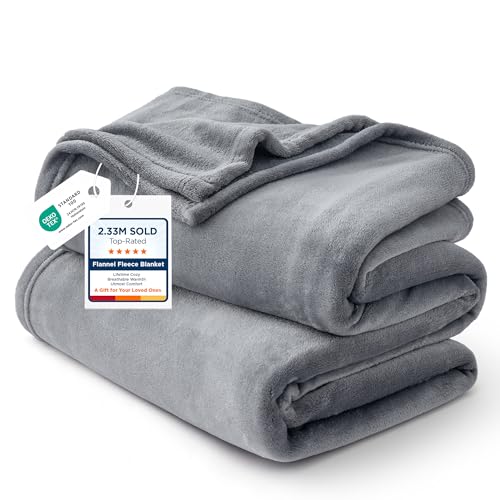 Bedsure GentleSoft Fleece Bed Blankets Full Size Grey - Soft Lightweight Plush Fuzzy Cozy Luxury Blanket Microfiber, 84x90 inches - color: Grey, size: Full (84" x 90")