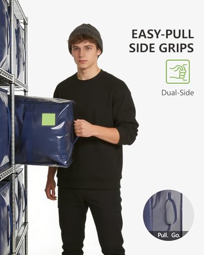 Heavy Duty Moving Bags with Wide‑opening, 8 Pack, 24 Gal, Blue - color: Blue