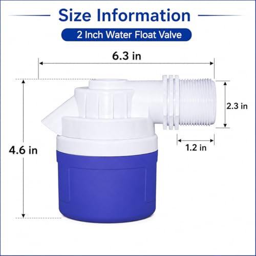 2 Inch NPT Threaded Side Inlet Automatic Water Float Valve | Automatic Water Level Control, Shut Off Valves, For Water Tank, Pool, Livestock Troughs - size: 2‘’