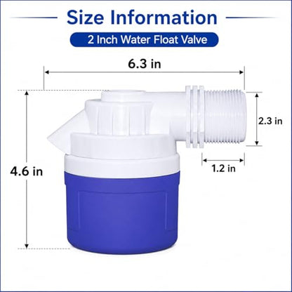 2 Inch NPT Threaded Side Inlet Automatic Water Float Valve | Automatic Water Level Control, Shut Off Valves, For Water Tank, Pool, Livestock Troughs - size: 2‘’