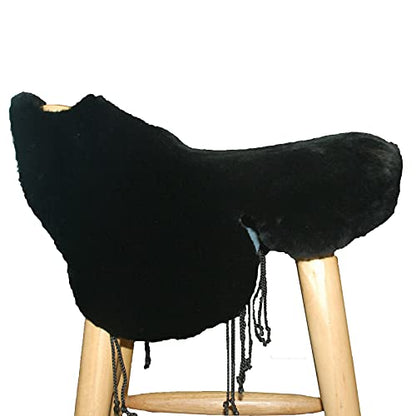 VAST Merino Fleece Western saddle Seat Saver Sheepskin Cushioon(black)