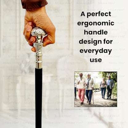 Brass Handle Victorian Telescope Foldable Wooden Walking Stick Cane Ideal Vintage Gift Men Women Father/Mother - style: Victorian