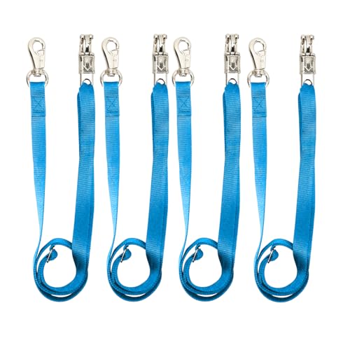 4PCS Cross Ties,Heavy Duty Adjustable Nylon Cross Ties for Horse Horse Trailer Tie with Panic Snap and Bull Snap,Adjustable Length from 44.5-78.5 Inch,Blue - style: Blue-4PCS