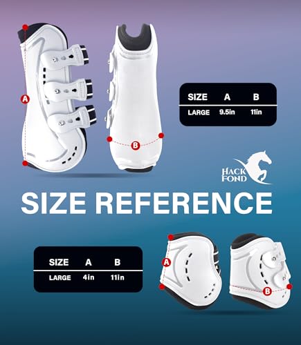 4/Pack Horse Jumping Boots, Open Front & Fetlock Boots for Jumping - color: White
