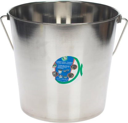 Advance Pet 16 Qt (4 Gal) Stainless Steel Bucket – Heavy Duty, Rust Resistant, Dishwasher Safe for Dogs, Livestock & Kennels - size: 16 quart