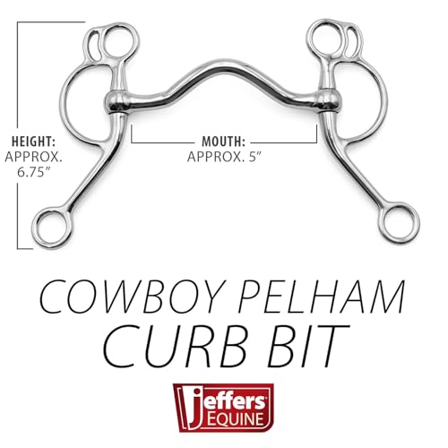 Jeffers Equine Horse Bits, Durable Training Horse Tack, Western Riding Equipment, Equestrian Accessories - style: Cowboy Pelham Curb Bit