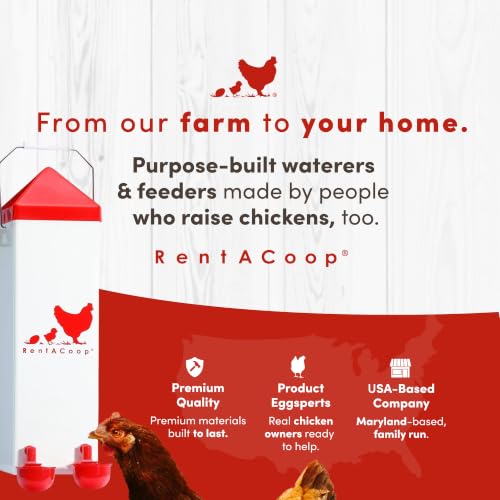 RentACoop 2 Gallon High Rise Chicken Waterer with Cups & Nipples