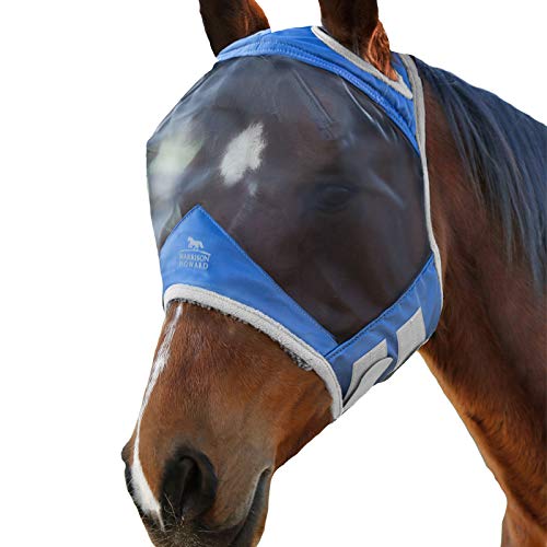 Harrison Howard CareMaster Pro Luminous Fly Mask Large Eye Space Standard Aquamarine Extra Full Size - color: Aquamarine, size: Extra Full (X-Large)