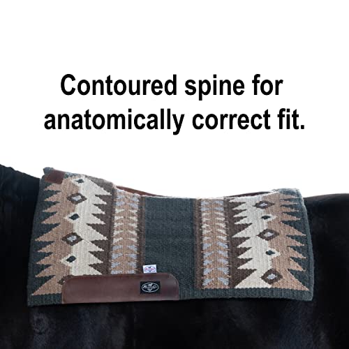 Professional's Choice Fuse Saddle Pad | Navajo Top with Steam-Pressed Bottom - color: Charcoal/Tan, style: 1" Felt Thickness