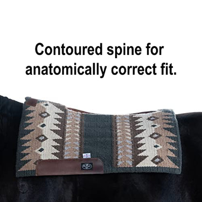 Professional's Choice Fuse Saddle Pad | Navajo Top with Steam-Pressed Bottom - color: Charcoal/Tan, style: 1" Felt Thickness
