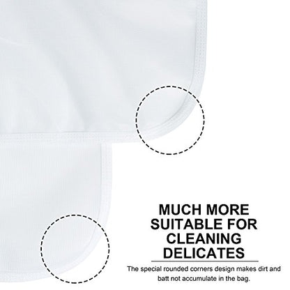 TENRAI Delicates Laundry Bags, Bra Fine Mesh Wash Bag for Underwear, Lingerie, Bra, Pantyhose, Socks, Use YKK Zipper, Have Hanger Loops (White, 1 Large & 1 Medium)