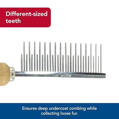 Coastal Pet Safari Dog Shedding Combs - Dog Shedding Brush for Dogs with Short and Long Hair - Different Sized Teeth for Undercoat Rake - 7" x 1.5" - size: 7" x 1.5" (Pack of 1)