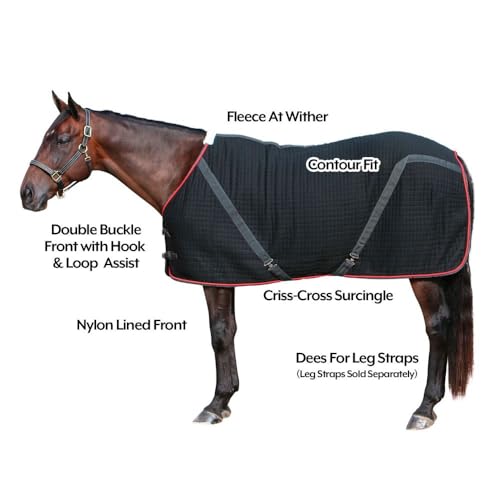 Dura-Tech Ashby Thermal Rug Horse Stable Sheet | Versatile Equestrian Essential | Rapid Moisture Wicking | Multi-Functional | Comfortable Fleece at Wither - size: 72