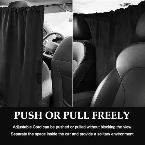 3PCS Car Privacy Curtain, Vehicle Blackout Divider Curtain with 2 Rear Side Window Shades, Car Sunshade Screen Cover Blocks Light for Sleeping Camping Fit Sedan SUV Truck - color: 3pcs