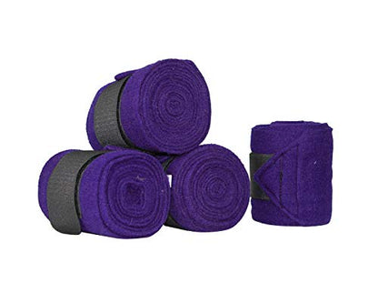 Derby Originals Set of 4 Super Soft Fleece Horse Polo Wraps with Velcro - color: White