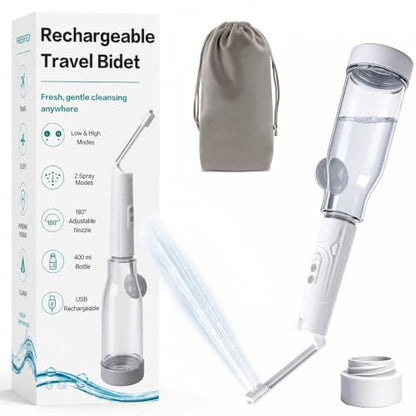 Portable Bidet for Travel, 400ml Rechargeable Electric Bidet Sprayer
