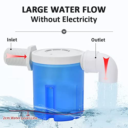 Float Valve 3/4" Side Automatic Water Level Control Valve for Water Tank - size: 3/4" side