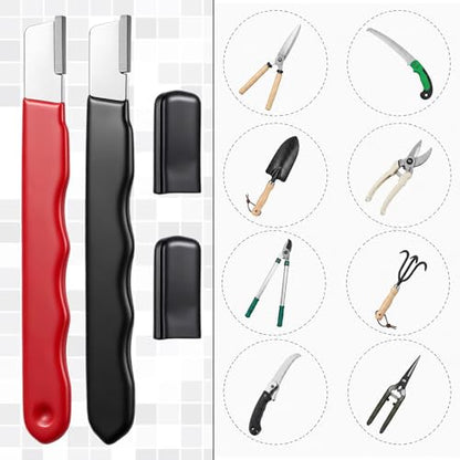 4 Pack Garden Tool Sharpener Tungsten Steel Pocket Blade Sharpener, Mini Portable Multi Tool Blade Sharpeners Scissor Sharpeners for Pruning Shears, Hedge Scissors, Clippers, Knives and More