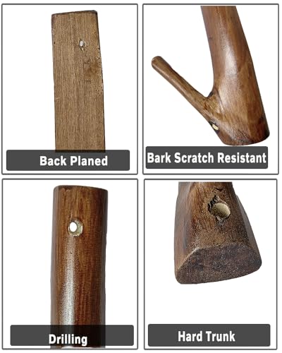 Gun Rack Wall Mount,Natural Hardwood Gun Rack, Handmade Gun Hooks for Wall with Pre Drilled Holes and Hardware Bow Horizontal Hanger Archery for Storage Display Home (6), GUN-RACK-WOOD-6 - style: Brown-3 pair
