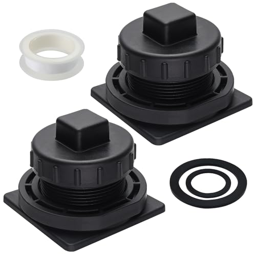 2Pcs Stock Tank Drain Plug Kit Compatible with Rubbermaid Water Trough 100 50 70 150 300 Gallon Stock Tank,Water Trough Drain Plug Kit for Rubbermaid FG424288BLA/FG424400BLA/FG424500BLA/FG424700BLA