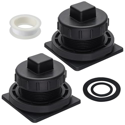 2Pcs Stock Tank Drain Plug Kit Compatible with Rubbermaid Water Trough 100 50 70 150 300 Gallon Stock Tank,Water Trough Drain Plug Kit for Rubbermaid FG424288BLA/FG424400BLA/FG424500BLA/FG424700BLA
