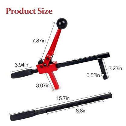 Chain Link Fence Stretcher Tool, Ratcheting Wire Fence Puller for Barbed & Woven Wire, 3"–12" Tension Range, One-Hand Operation with Tilted Base & Secure Hook for Farm, Yard & Field Work