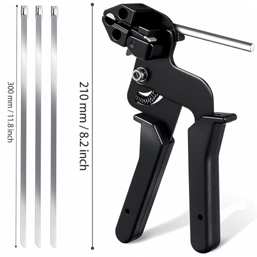 Cable Tie Gun，Stainless Steel Zip Tie Gun, Special Tool For Fastening And Cutting Metal Cable Ties. Stainless Steel Zip Tie Tool Used to Repair Fence, Pipe Wrap, Outdoor bundling - color: Tool
